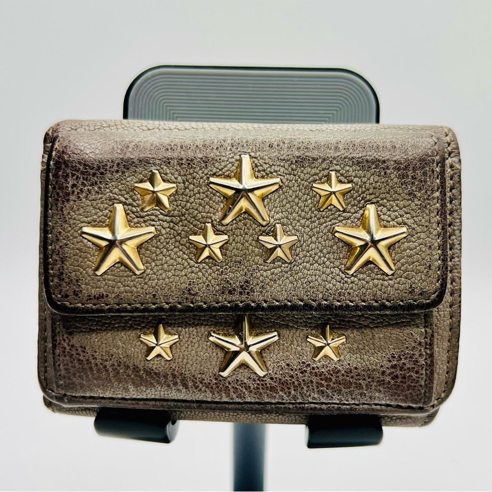 Jimmy Choo Brown Wallet with Gold Stars